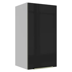 Armário Aéreo Madesa Lux 35 cm 1 Porta - Branco/Preto