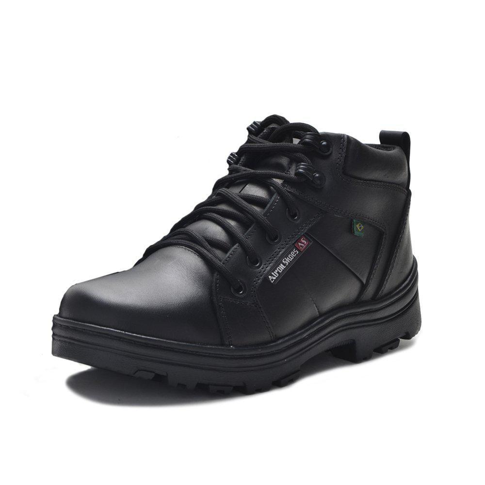 Bota Motociclista Cano Baixo Couro Atron Shoes - 272 - Preta | Shopee Brasil