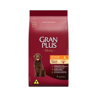 Ração GranPlus Menu Cães Sênior Porte Médio e Grande Frango e Arroz 3kg em Oferta na Shopee