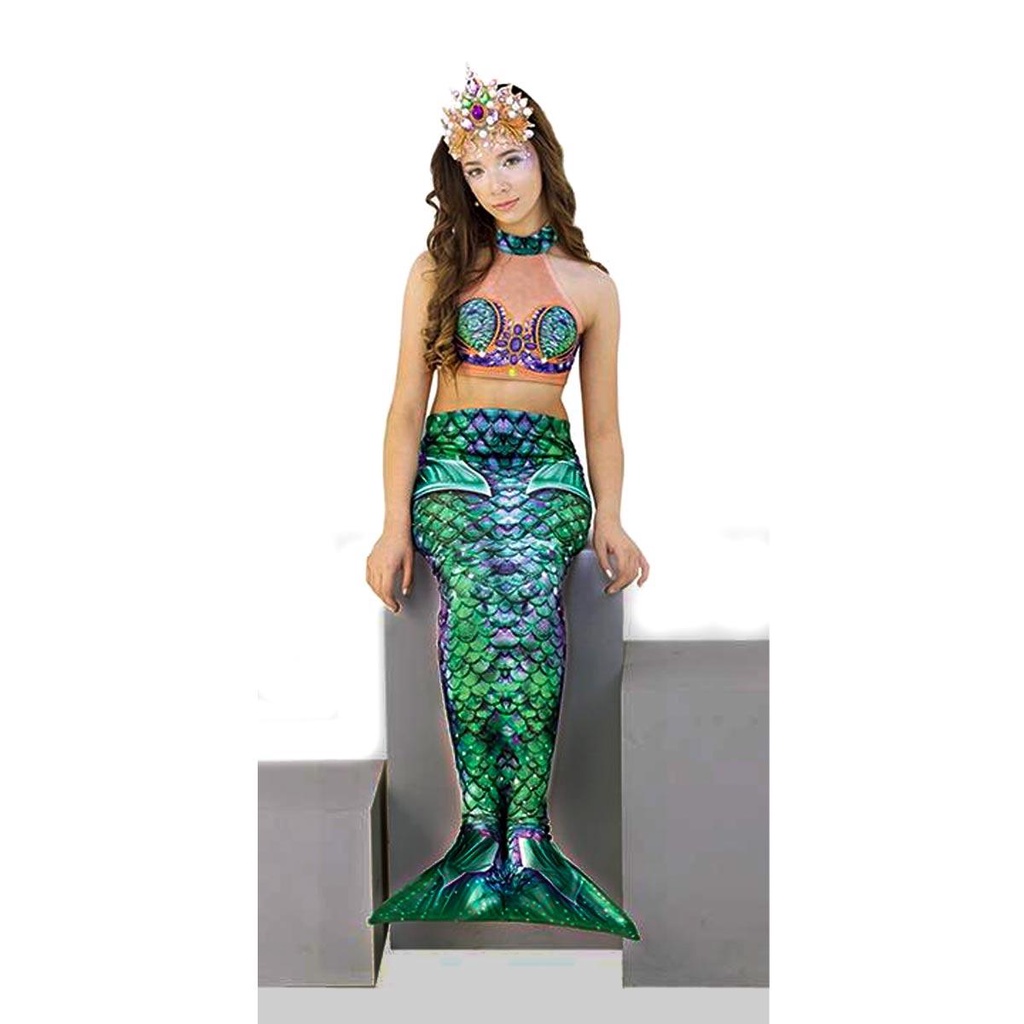 Cauda de Sereia Perola Feminino Fantasia Infantil Verde com Top em Oferta na Shopee