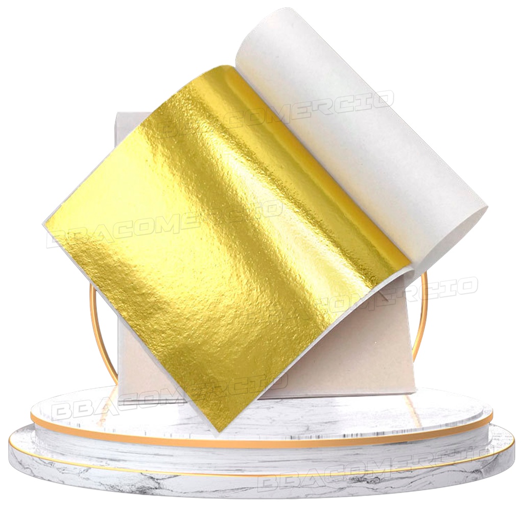 100 Folhas Ouro Para Restauração Douramento Ou Artesanato em Oferta na Shopee
