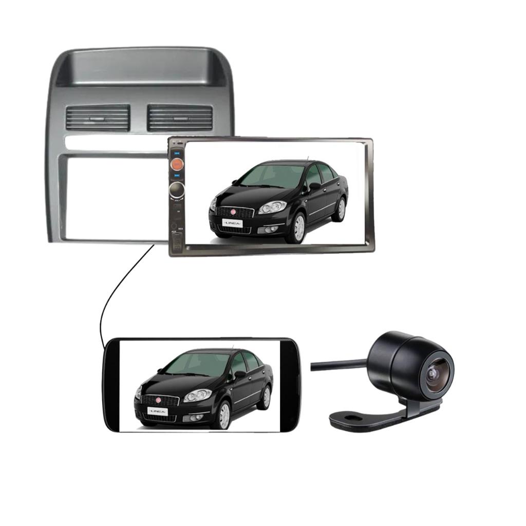 Central Multimidia 2 Din Fiat Linea 08 a 14 MP5 Prata