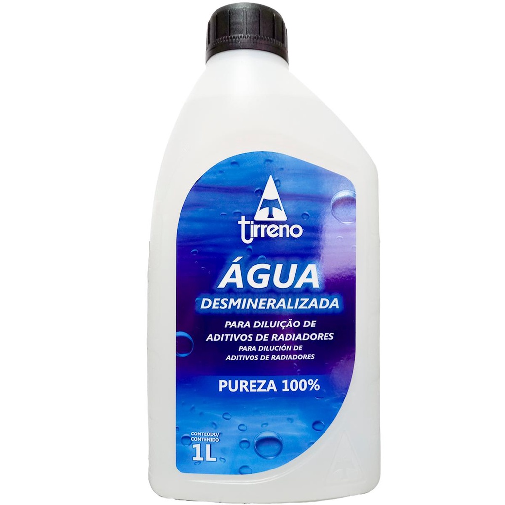 Água Desmineralizada Radiador Tirreno Pureza 100% 1 Litro