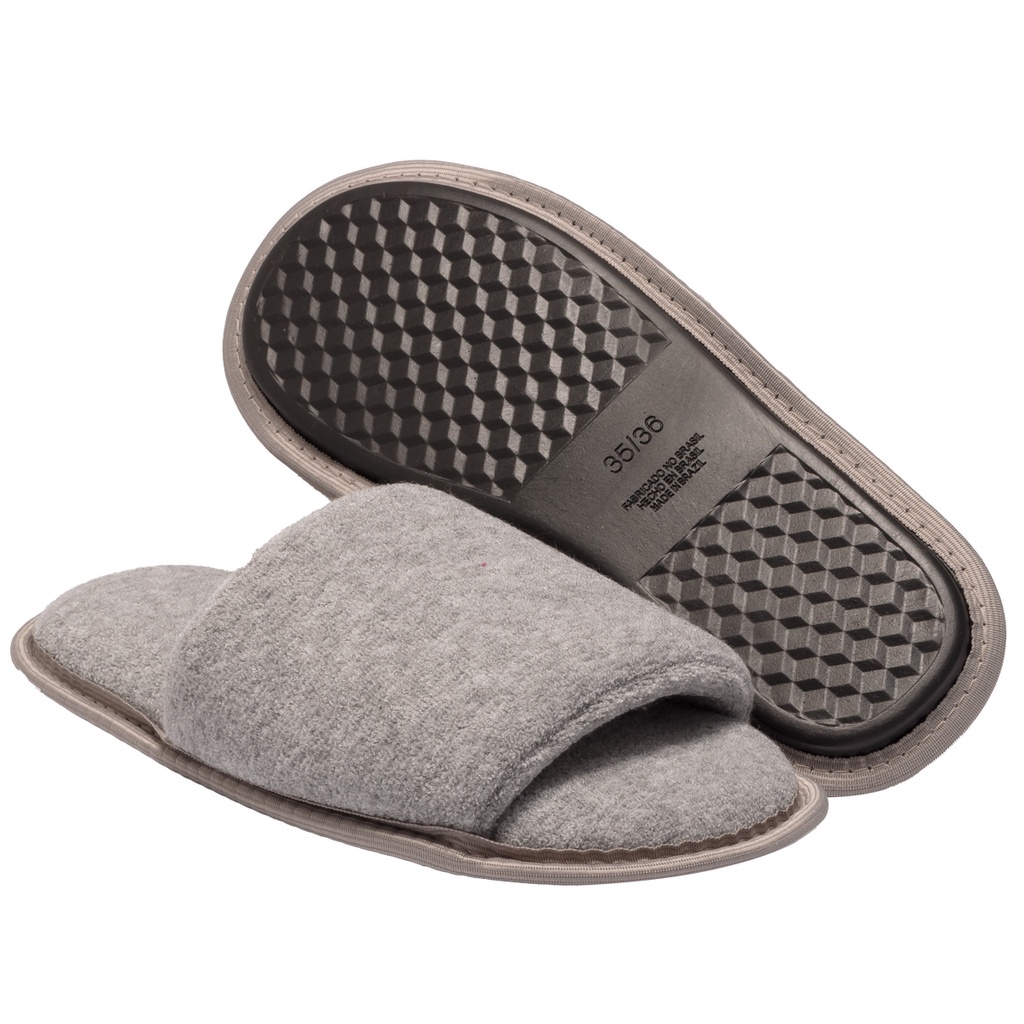 Pantufa Chinelo Slide Cinza Sola Ante Derrapante Disponível do Tamanho 27 até 46