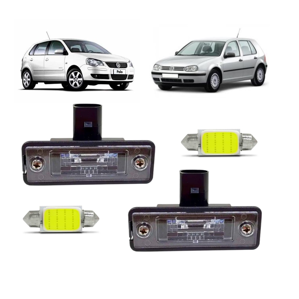 Par Lanterna Luz De Placa + Lampada Led Golf 00/07 Polo Hatch 03/12 em Oferta na Shopee
