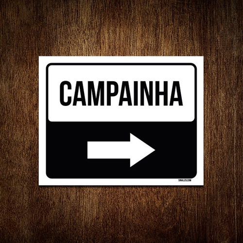 Placa Sinalização Campainha Lado Direito
