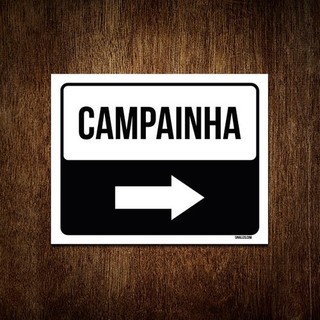 Placa Sinalização Campainha Lado Direito