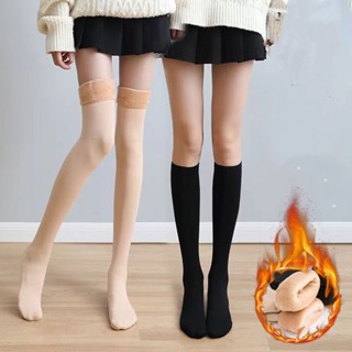 Outono Inverno Meias Femininas Quentes De Tubo Médio Térmicas De Neve Mais De Piso Doméstico De Veludo