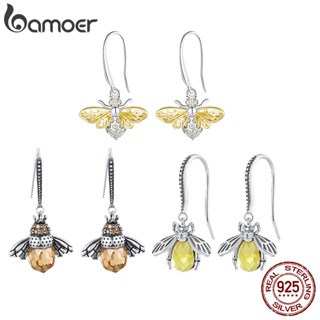 Bamoer 925 Sterling Silver Cute Bee Collection Brincos De Moda Jóias Para Mulheres E Estudantes