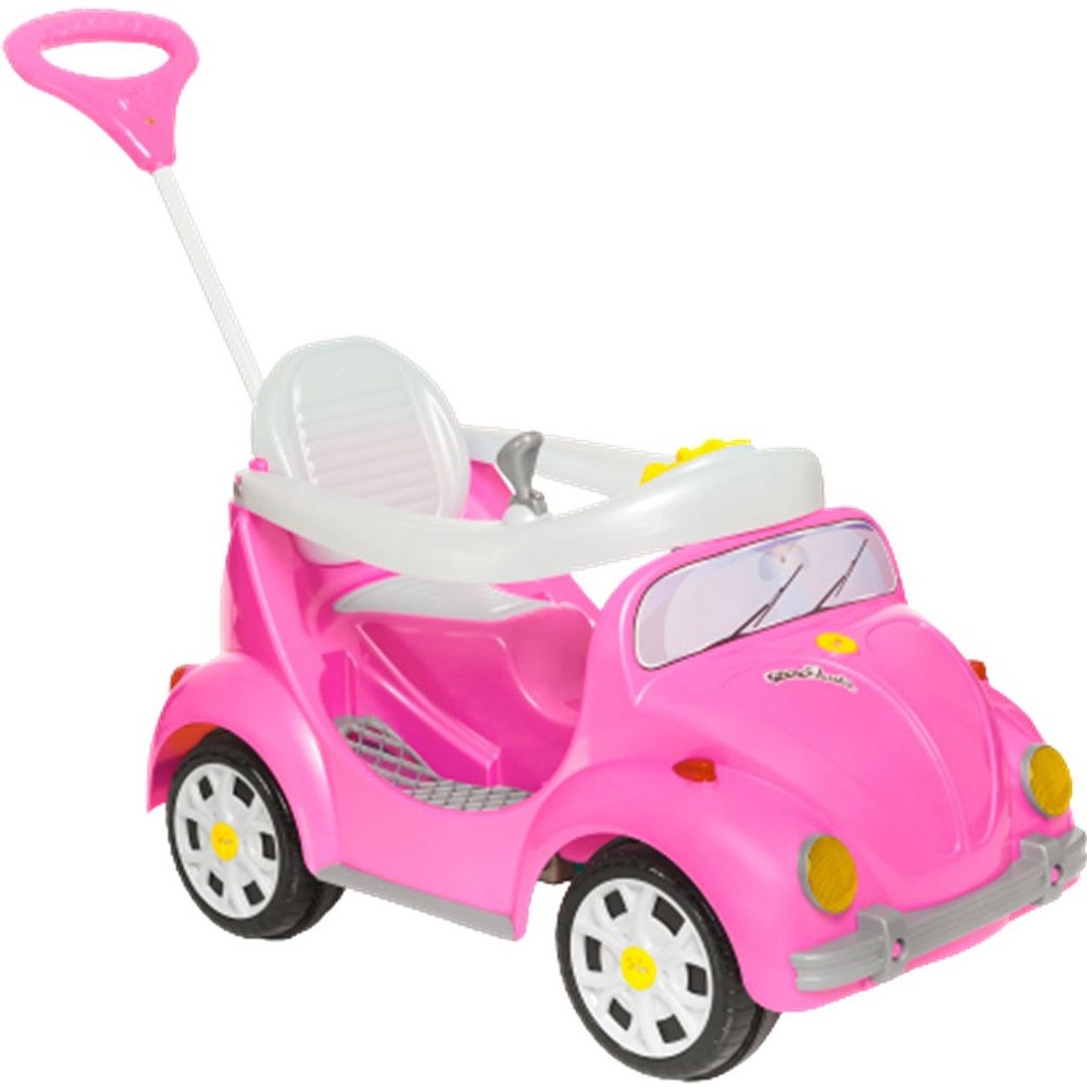 Carrinho Passeio Pedal Calesita 1300 Fouks Fusca 2 em 1 Pink em Oferta na Shopee