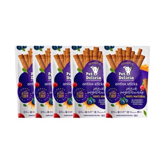 Kit 5 Petisco Pet Delícia Cães Antiox Sticks 120g em Oferta na Shopee