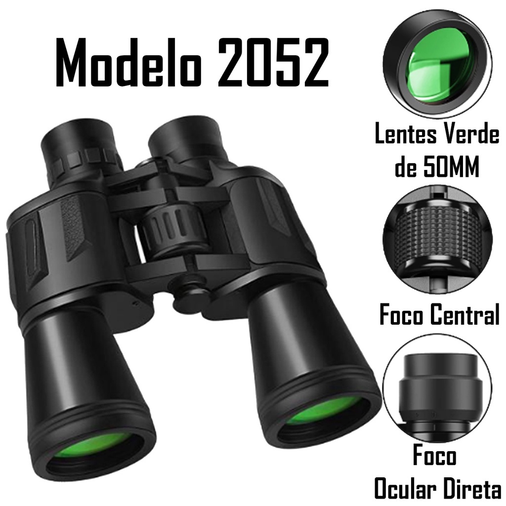 Binoculos Profissional Emborrachado 2052 Portátil Longo Alcance Alta Nitidez Cil