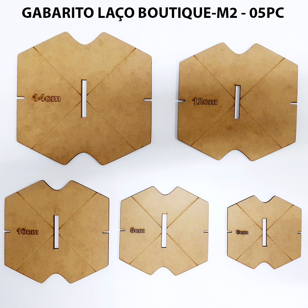GABARITO MDF - LAÇO BOUTIQUE NV GB1013/9662 - KIT 05 PC