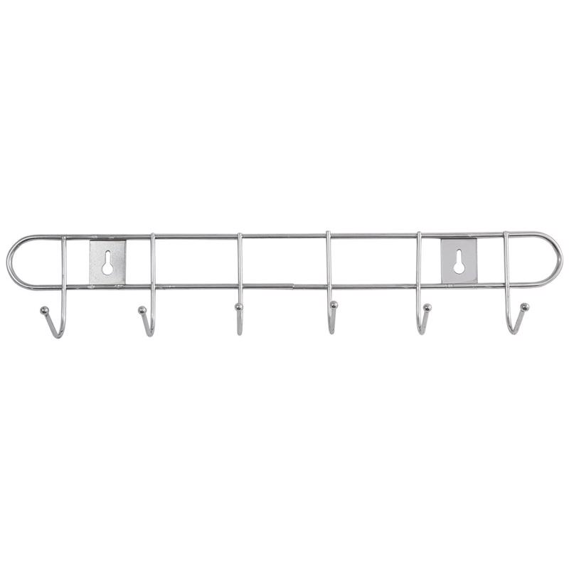 Cabide Suporte Para Parede 6 Ganchos Pendurar Roupas Bolsa Boné 32,5cm Tipo Organizador Inox Cromado em Oferta na Shopee