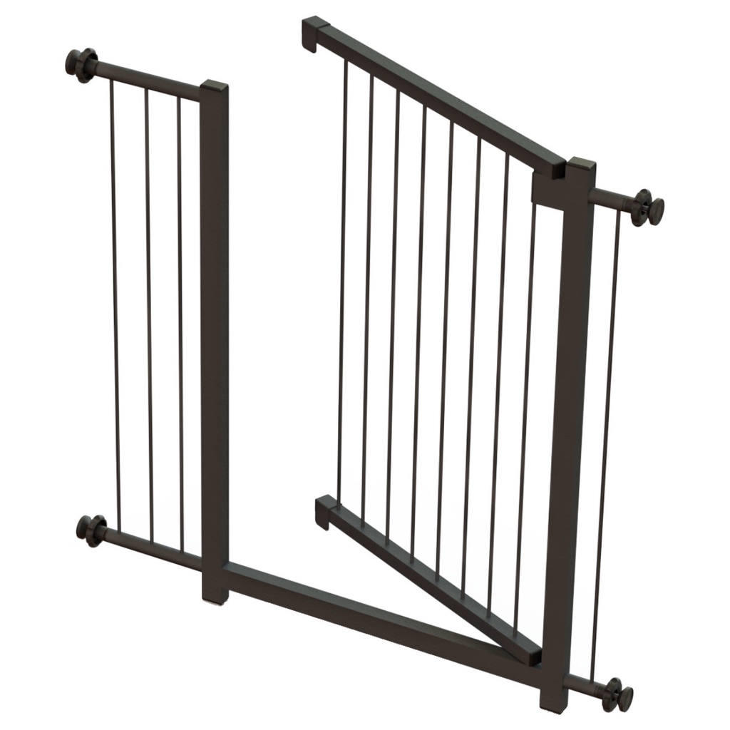 KIT GRADE PORTÃOZINHO PET BEBÊ DIVISOR AMBIENTE CORREDOR 70 CM ATÉ 80 CM PRETO