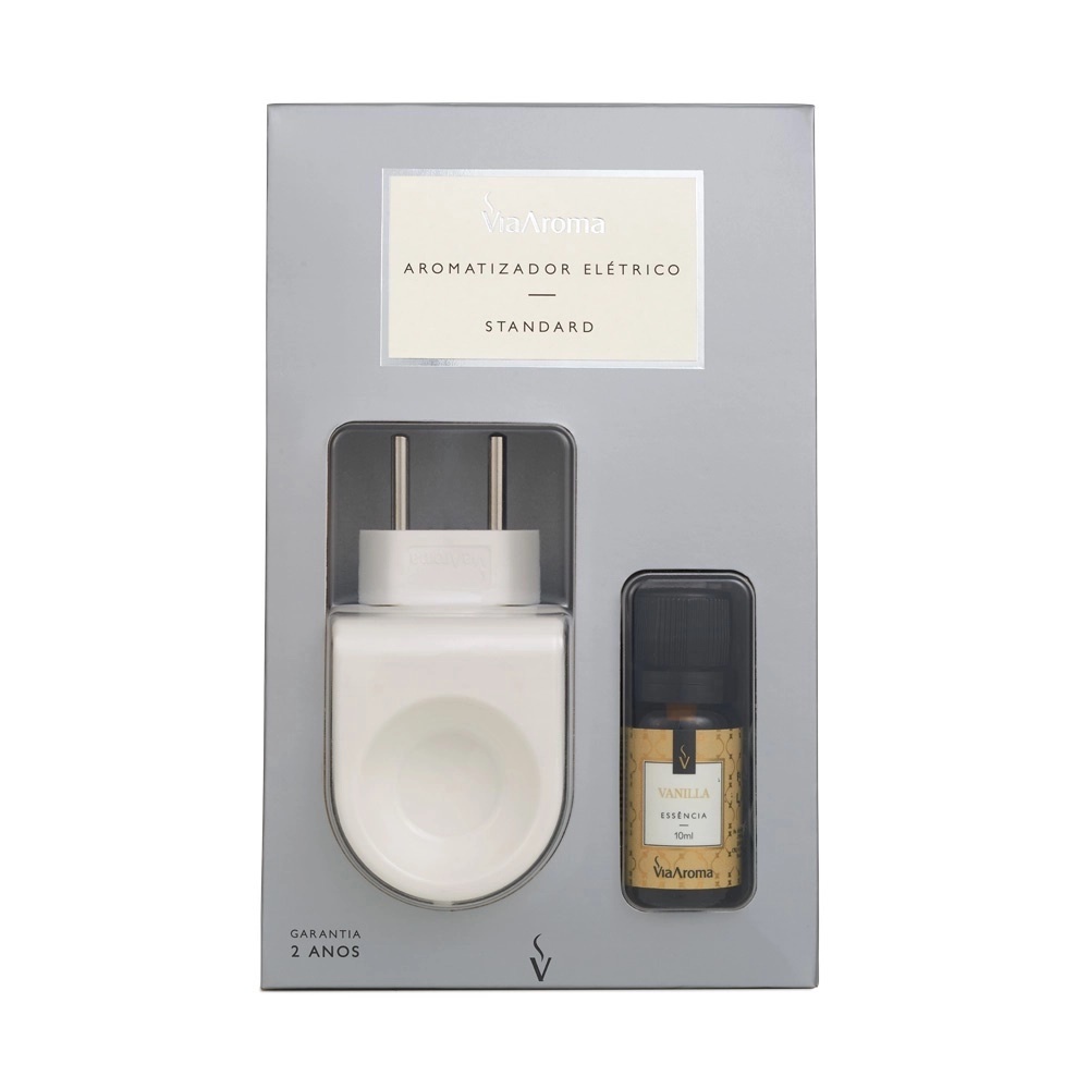 Aromatizador Elétrico Starndard + Essência Vanilla 10ml Via Aroma