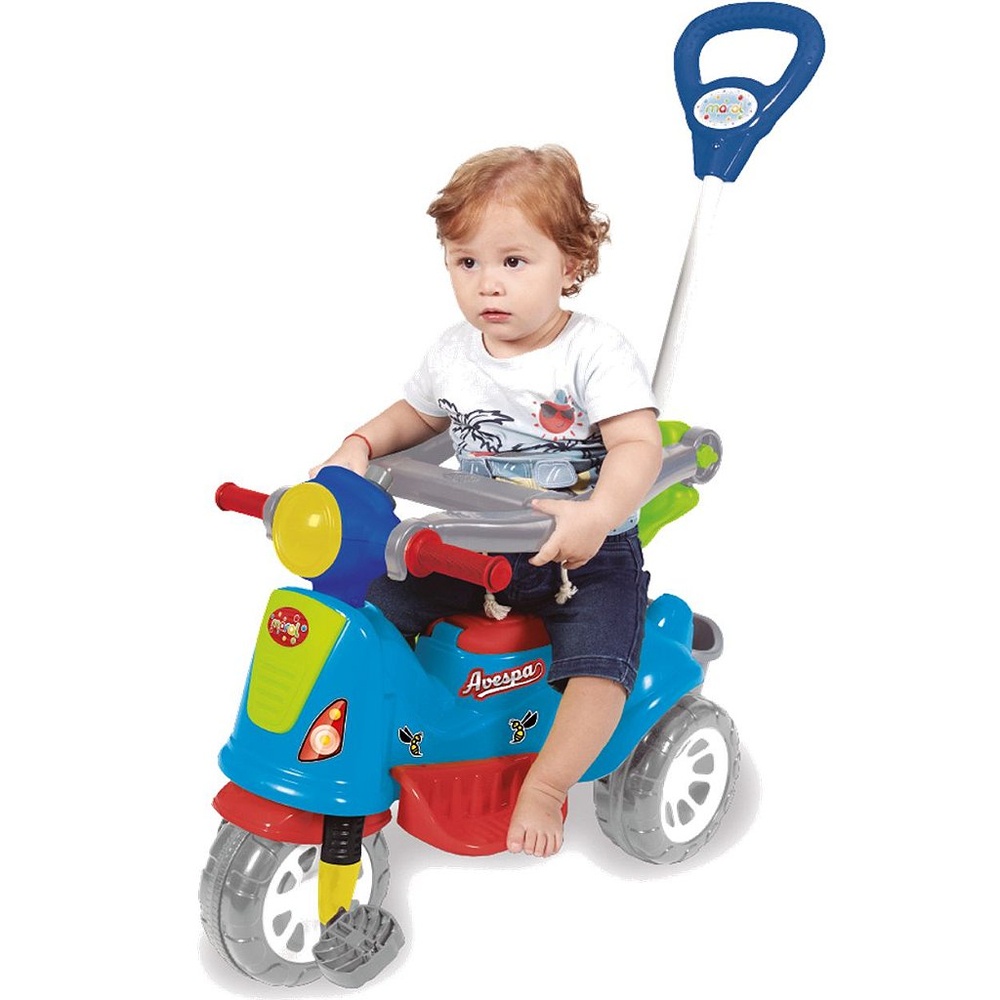 Carrinho Passeio e Pedal Maral Moto Triciclo Avespa Colorido em Oferta na Shopee
