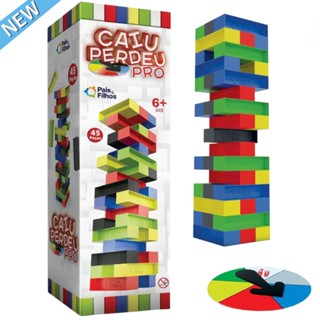 Jogo Caiu Perdeu Pro Torre Plastico Roleta Uno Jenga 45 Pecas Brinquedo Educativo Menino Menina 6 Anos Pais & Filhos