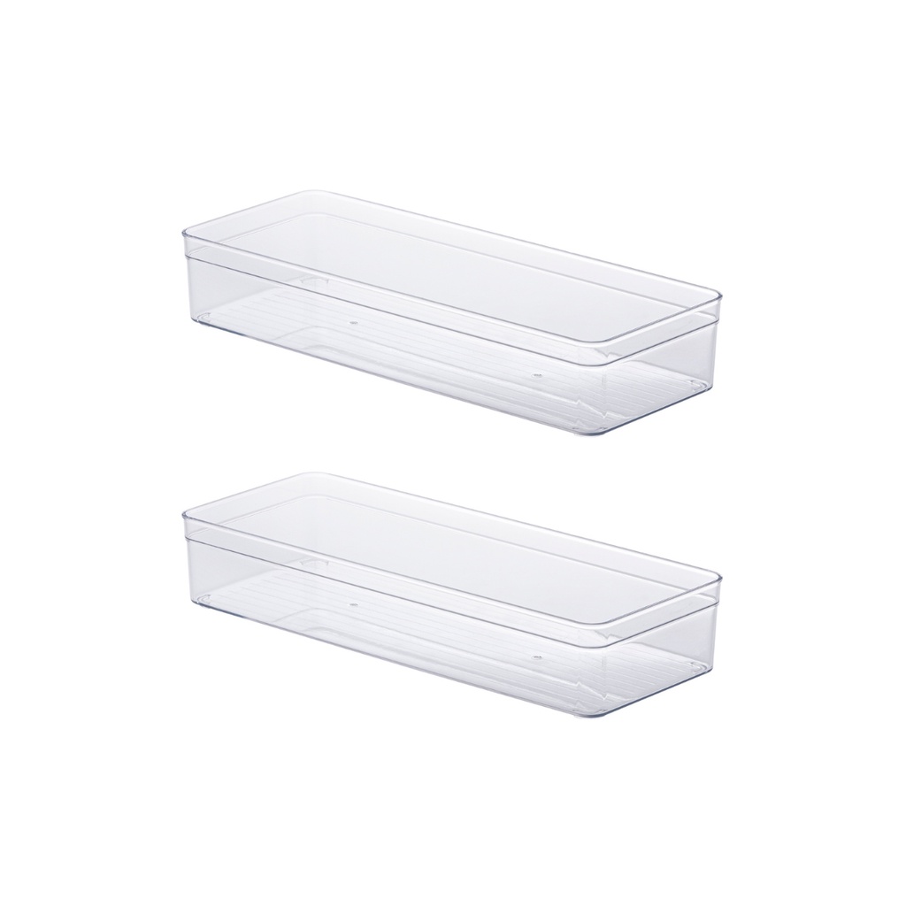 2 Organizador Transparente Gaveta Armário 40x15x7 1125 em Oferta na Shopee