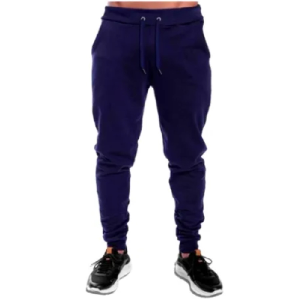 Calça Moletom Masculina Azul Marinho Treino Top Academia Todas Estações
