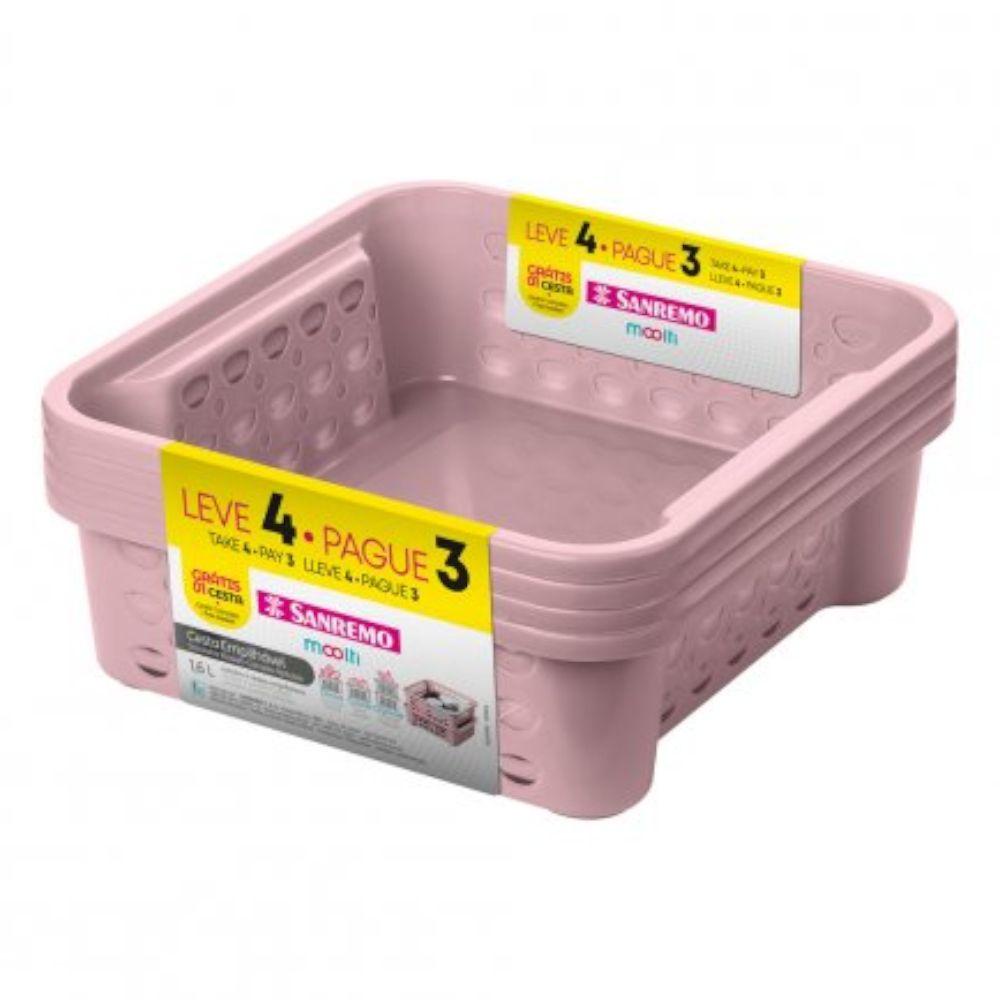 Conjunto de Cestas Sanremo SR8848 Leve 4 Pague 3 1,6L Rosa - Home & Living