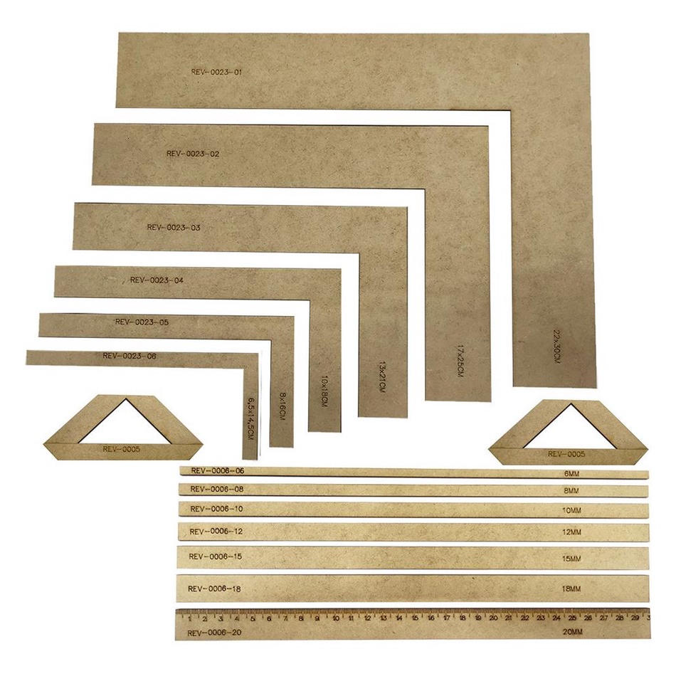 7 Gabarito 2 Regua Fio Cabelo 6 Esquadro Scrapbook Artesanat