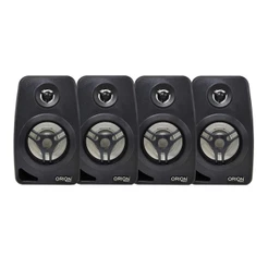 4 Caixa De Som Ambiente Tsr Orion Preta 55w 8 Ohms 4 Polegadas Com Suporte de Parede