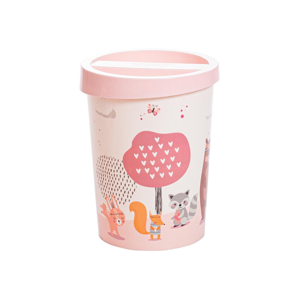 LIXEIRA COM TAMPA 5,3 L INFANTIL BICHINHOS ROSA PLASÚTIL em Oferta na Shopee
