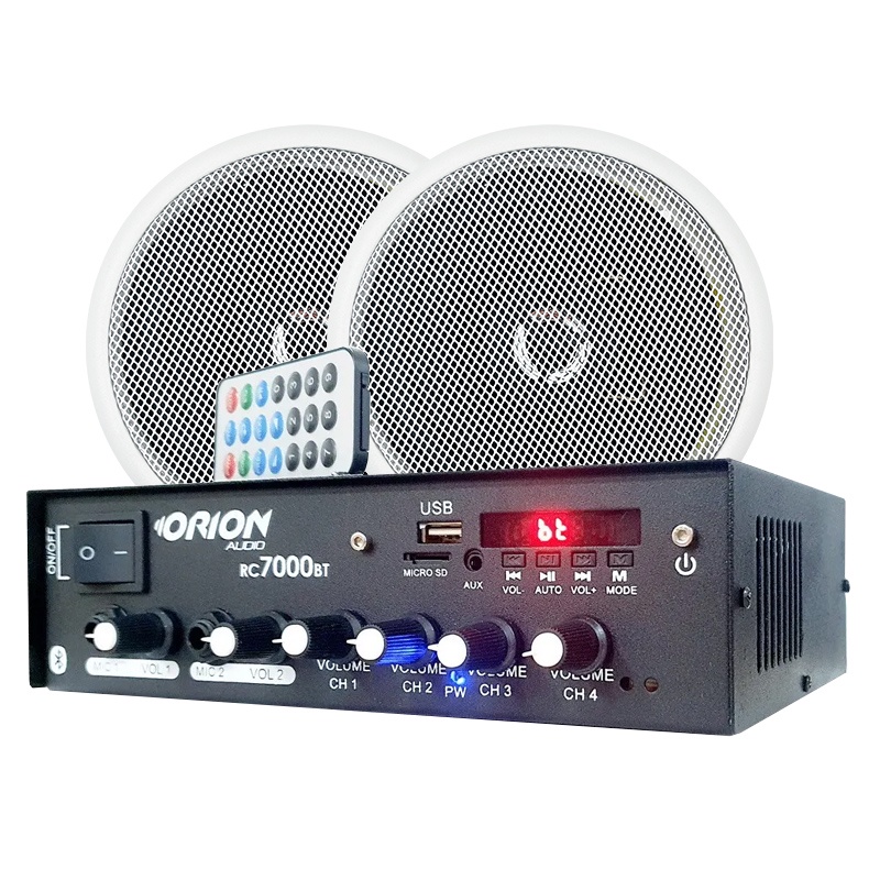 Kit Som Residencial Amplificador + 2 Caixas De Som Orion 70w