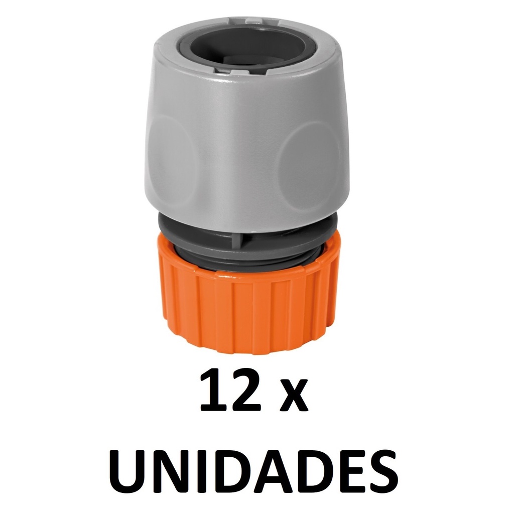 12 x Engate Rápido com Aquastop em Plástico para Mangueira 1/2 - Tramontina