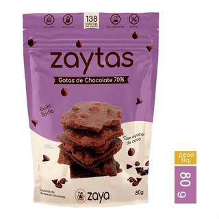 Lascas De Brownie S/ Gluten Zaytas Gotas Chocolate 70% Zaya