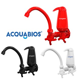 Filtro Purificador De Água Torneira Quadriseta Para Cozinha De Parede Bica Móvel E05 Acquabios Carvão Preto Vermelho