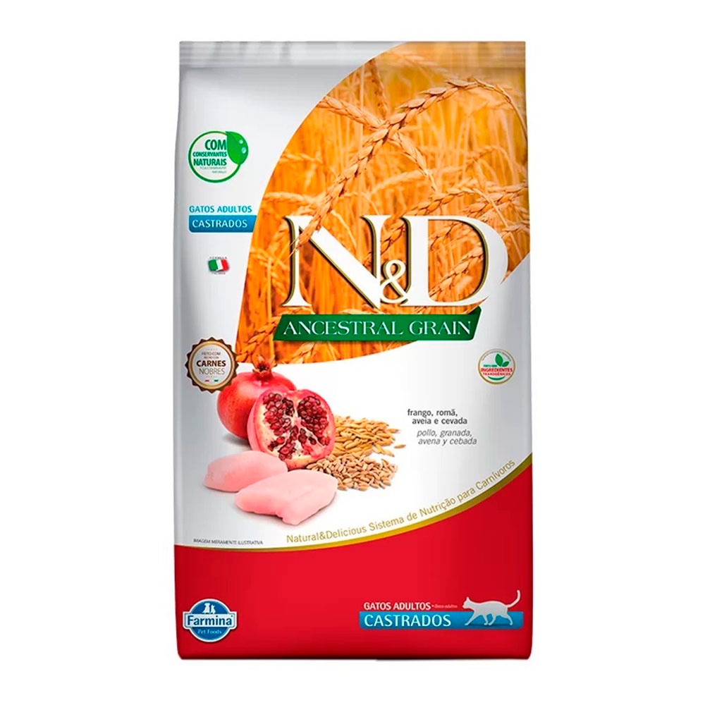 Ração Farmina N&D Ancestral Grain Gatos Castrados Frango 7,5kg