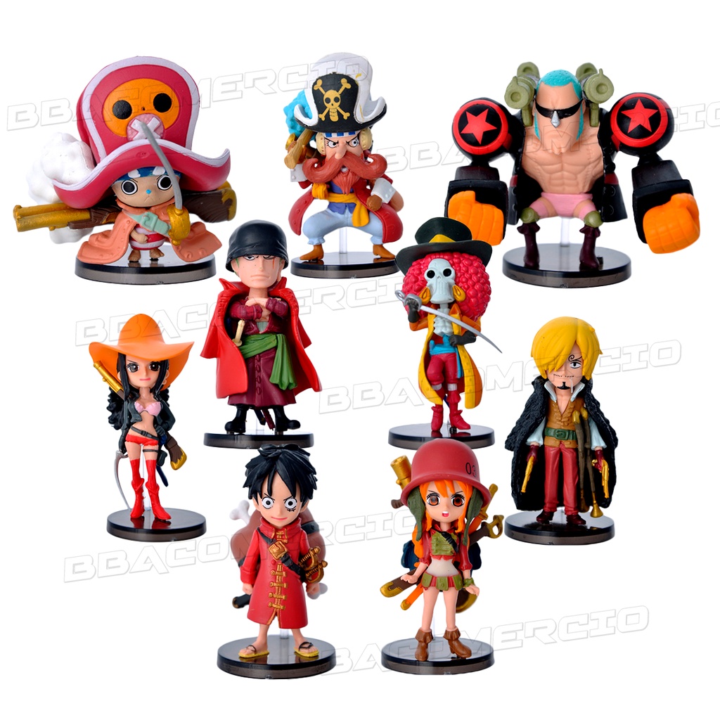Kit 9 Bonecos One Piece Action Figure Luffy Zoro Nami Sanji Shopee Brasil