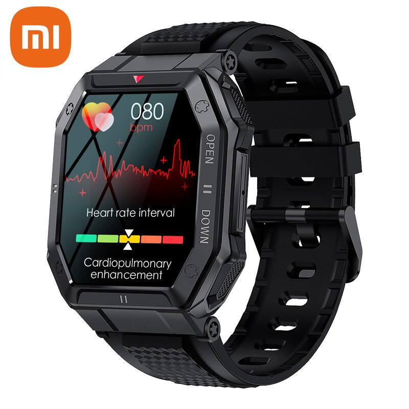 Para Android Xiaomi K55 1.85 Polegadas 2023 Novo Smartwatch Relógio Inteligente Militar Masculino Bluetooth Medição De Frequência Cardíaca Multifuncional Monitoramento De Saúde Externa Esportivo IP68 Waterproo