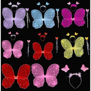 Asa de borboleta com conjunto de Varinha e tiara para Festa e Fantasia!