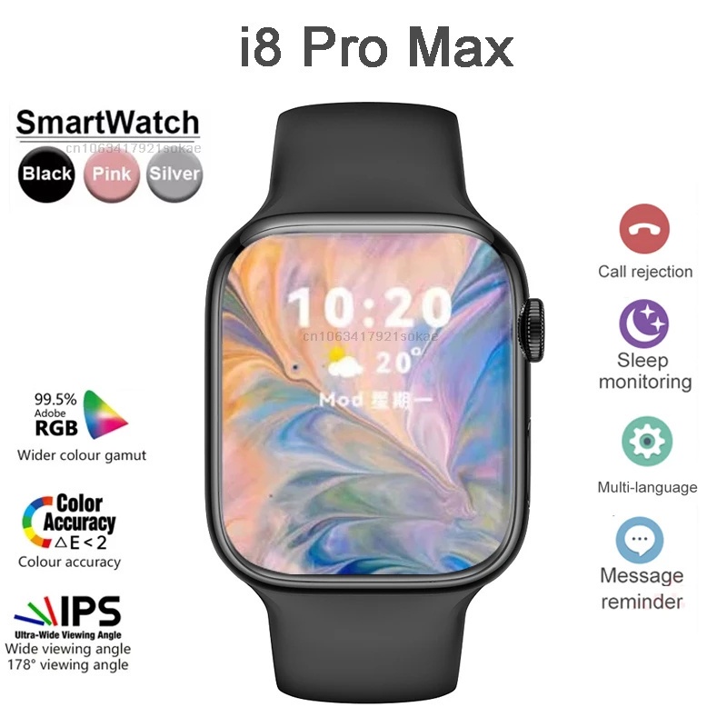 i8 Pro Max Smartwatch Bluetooth Chamada Esporte Fitness SmartBand DIY Relógio Personalizado Série 8 Smart Watch PK i7 DTM