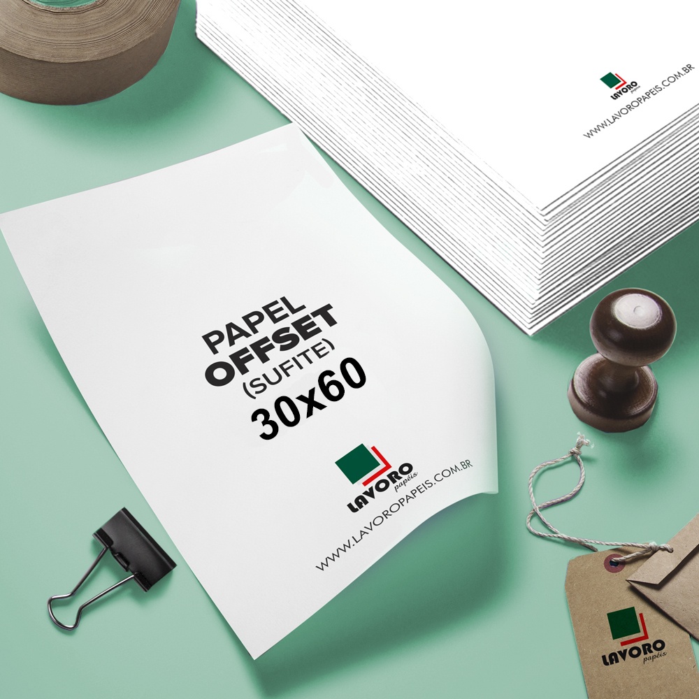 Papel Offset Sulfite 180g 30x60 21 Folhas