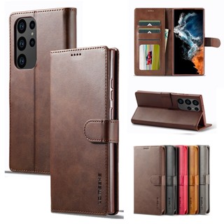 Capa De Couro Para Samsung S23 S22 S21 FE Ultra Plus Flip Magnet Botão Fecho Cartão Slot Carteira