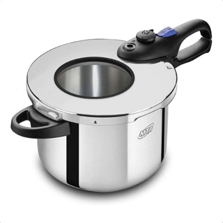 Panela De Pressão Inox Com Visor 6 Litros 22Cm  Trava De Segurança Fundo Triplo MTA - 6020 em Oferta na Shopee