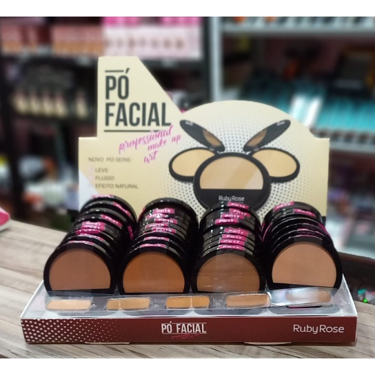 Box c/36 Un - Pó Facial Compacto Profissional - Ruby Rose - HB7206-G15