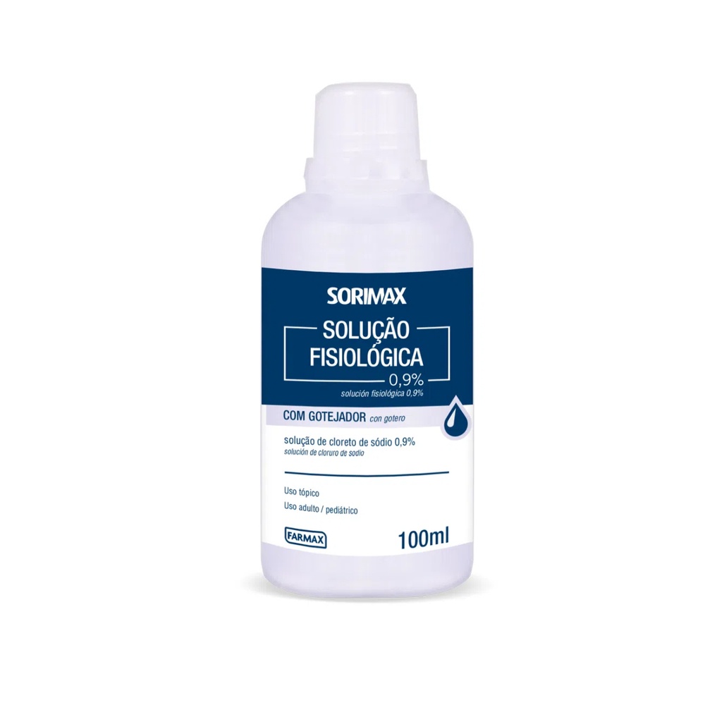 Soro Fisiológico 0,9% 100ml com gotejador Farmax