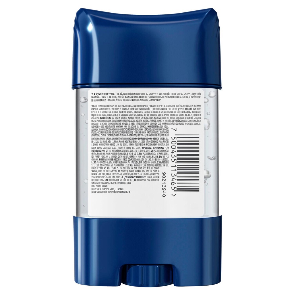 Detalhes do Kit 6 Desodorantes Gillette Antitranspirante Clear Gel Antibacterial 82g