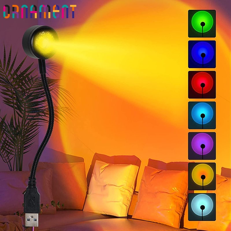 Carregamento USB Luzes Noturnas Suaves Portáteis Fotografia 360 ° Lâmpada De Projeção Do Pôr-Sol Rotativa Luz De Decoração Romântica Para Quarto Café Festa Acampamento em Oferta na Shopee