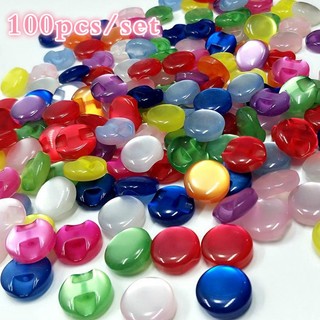 100 Pçs/set 12mm Botões De Camisa De Resina De Cores Misturadas Acessórios De Costura De Vestuário