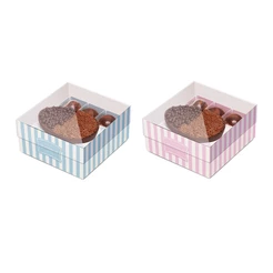 Caixa New Practice para Meio Ovo 100g com Docinhos - Rosa e Azul - 06 Unidades - Cromus Páscoa - Rizzo Distribuidora