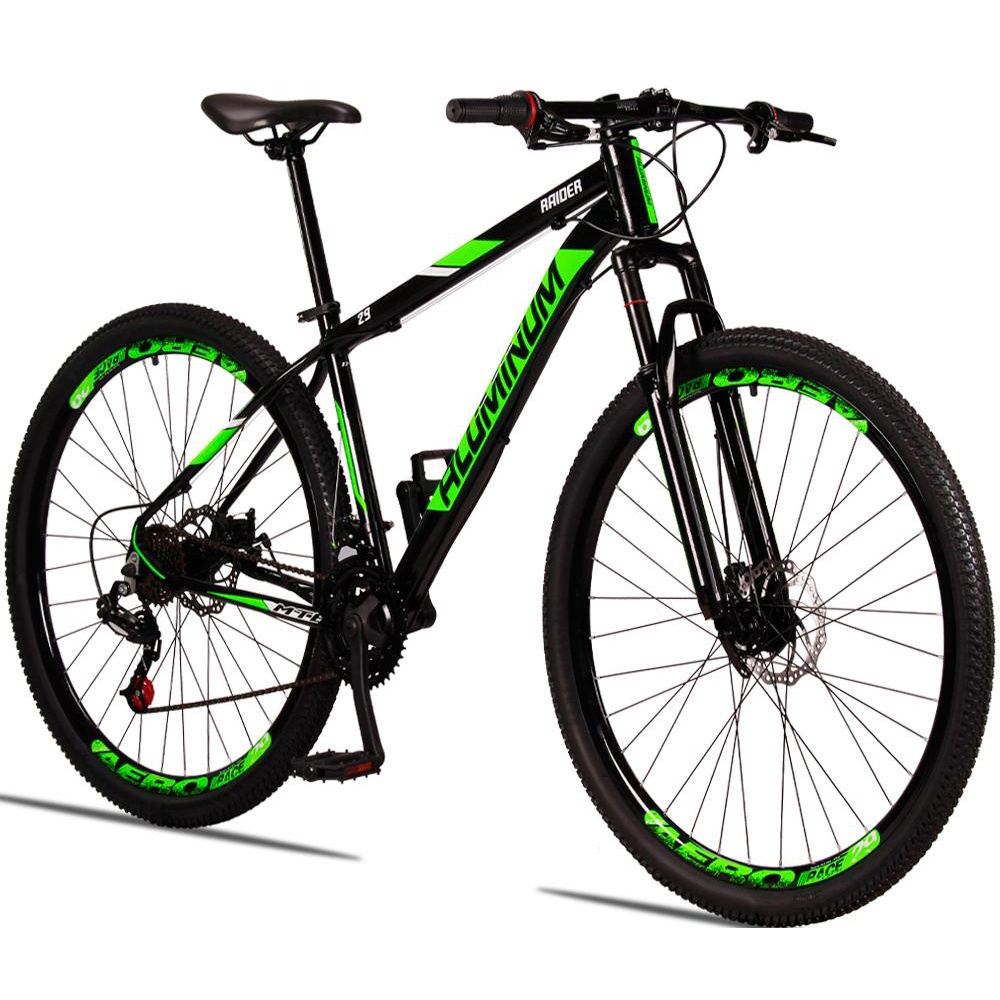 Bicicleta Aro 29 Aluminum Raider 21 Marchas Alumínio Freio a Disco com Suspensão