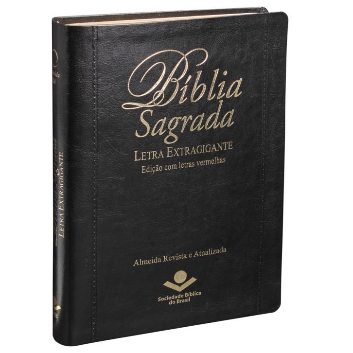 Bíblia Sagrada Letra Extragigante | Capa Luxo Preta | Almeida Revista e Atualizada | Índice em Oferta na Shopee