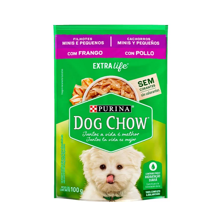 Ração Úmida Dog Chow Sachê Cães Filhotes Sabor Frango 100g