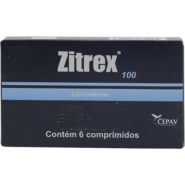 Antimicrobiano Zitrex 100mg com 6 comprimidos em Oferta na Shopee